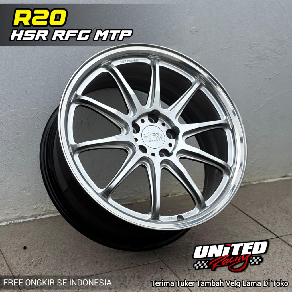 Velg Premium HSR Forged R20 5x114,3 RFG MTP Pcd 5x114,3  Silver Polish Lip Lebar 8,5 ET45 Ring 20