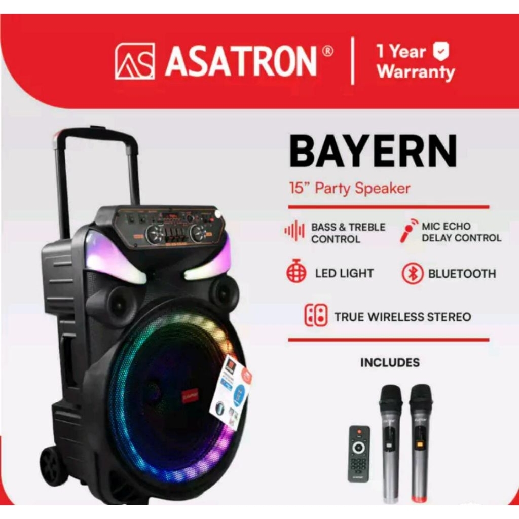 Asatron Bayern 15 inch Bluetooth party speaker
