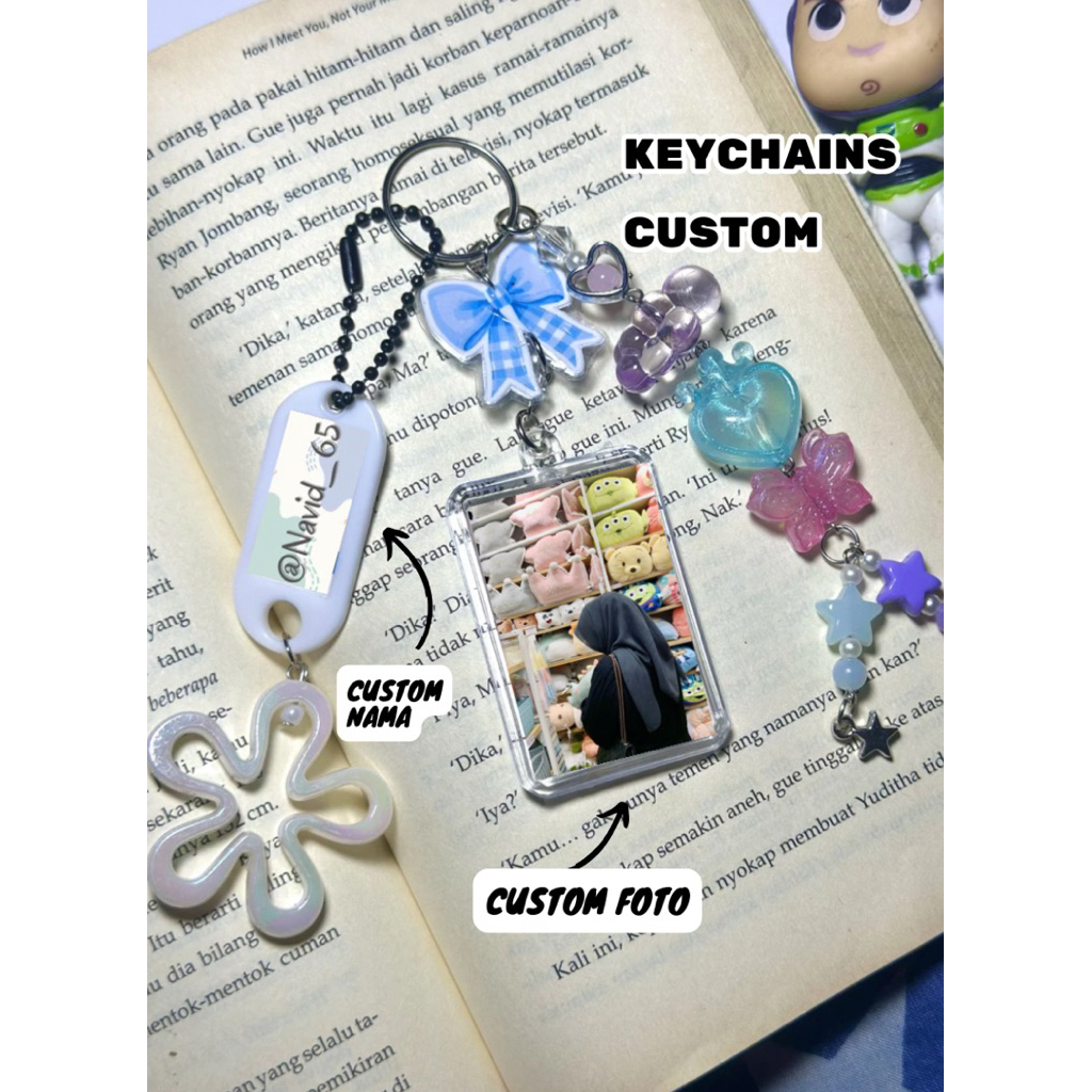 [Custom Foto] Keychains Manik Manik Foto Acrylic Bisa Custom Foto / Gantungan Tas Kunci Beads