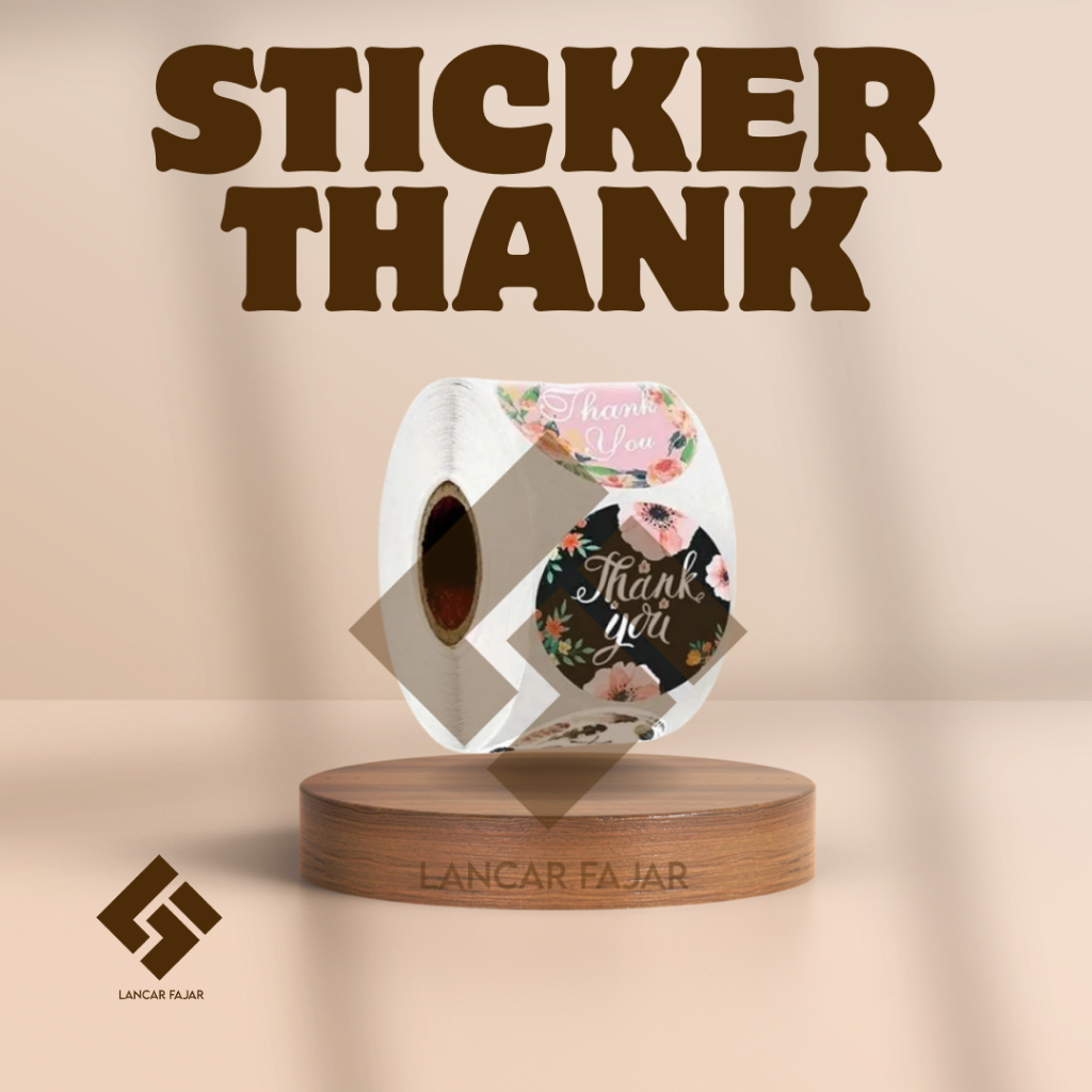 Stiker ThankYou TU 2.5cm Stiker Label Terima Kasih Tempelan Ucapan Thank You Roll 500 Pcs Seukuran U
