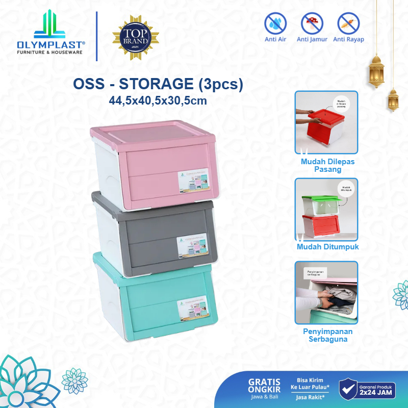 Olymplast OSS Storage Solution / 3 Pcs Tempat Penyimpanan / Kotak Penyimpanan