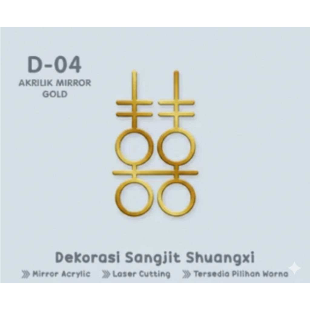 Hiasan Sangjit / Hiasan ShuangXi / Akrilik Mirror ShuangXi / Dekorasi Seserahan
