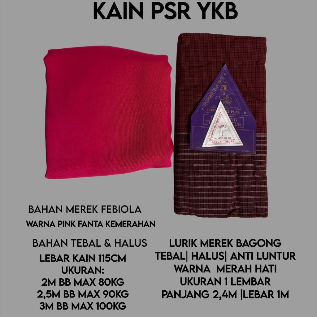 ADIVA- KAIN ATASAN PSR YKB BAHAN FEBIOLA WARNA PINK FANTA KEMERAHAN| LURIK BHAYANGKARI BAGONG / PRAS