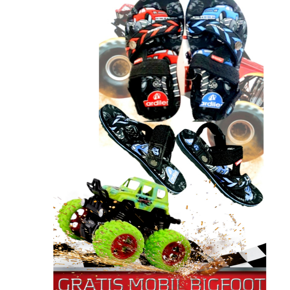 GRATIS MOBIL STUNT CAR BIGFOOT BISA JUNGKIR BALIK SANDAL HIKING ANAK ARDILES THOMAS outdoor gokart k