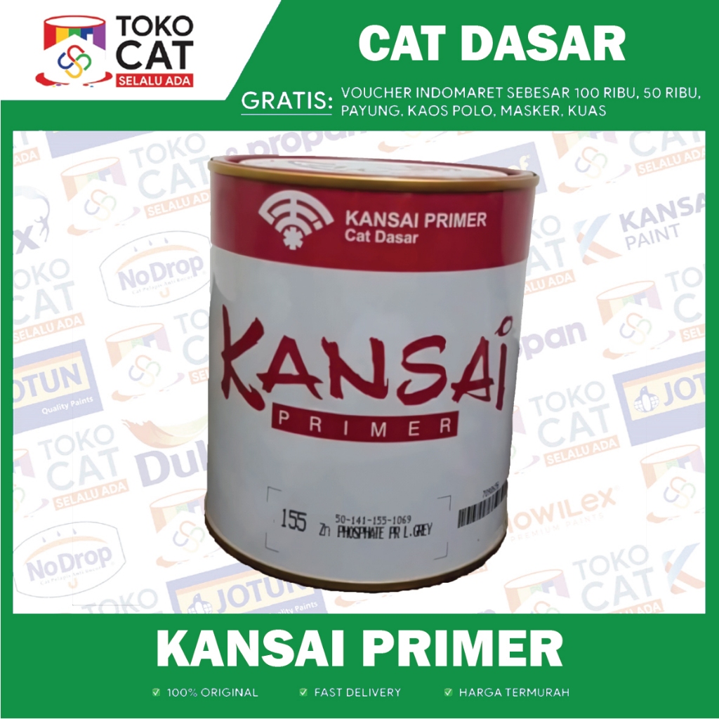 Cat Dasar Anti Karat | Kansai Zinc Chromate ABU FTALIT 1KG | Kemasan Kaleng