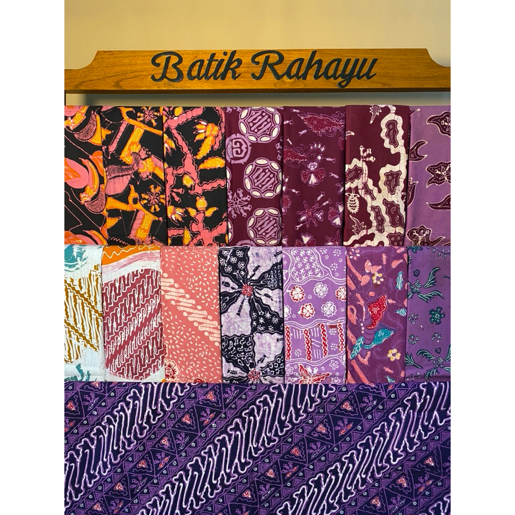[KAIN BATIK TULIS UNGU PINK] KAIN BATIK TULIS RAHAYU PREMIUM METERAN PAKAIAN WANITA / KADO / SOUVENI
