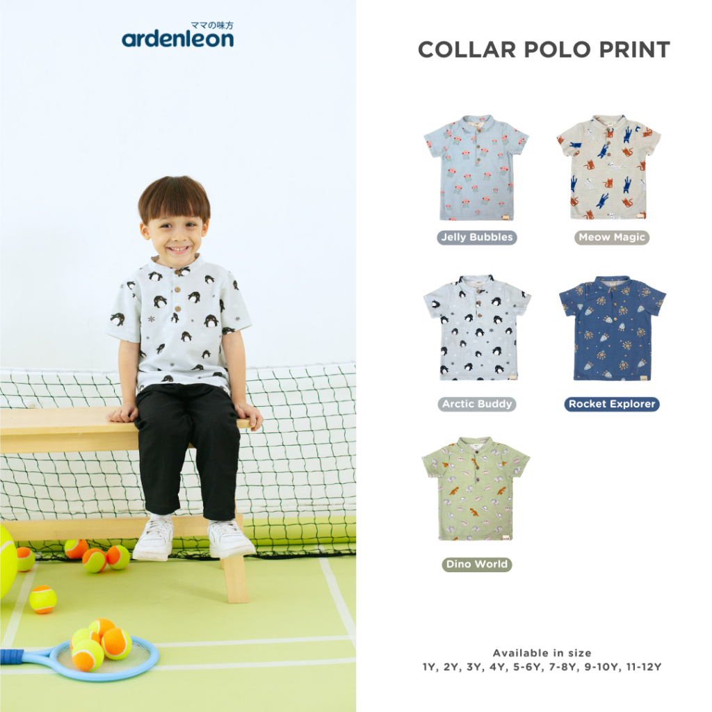 ARDENLEON Collar Polo Shirt Print | Kemeja Polo Anak