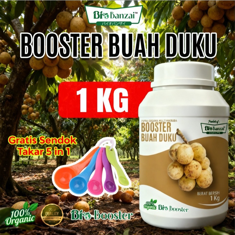 Pupuk Organik BOOSTER DUKU 1kg Bonus sendok takar 5 in 1 pelebat pemanis pembesar buah duku