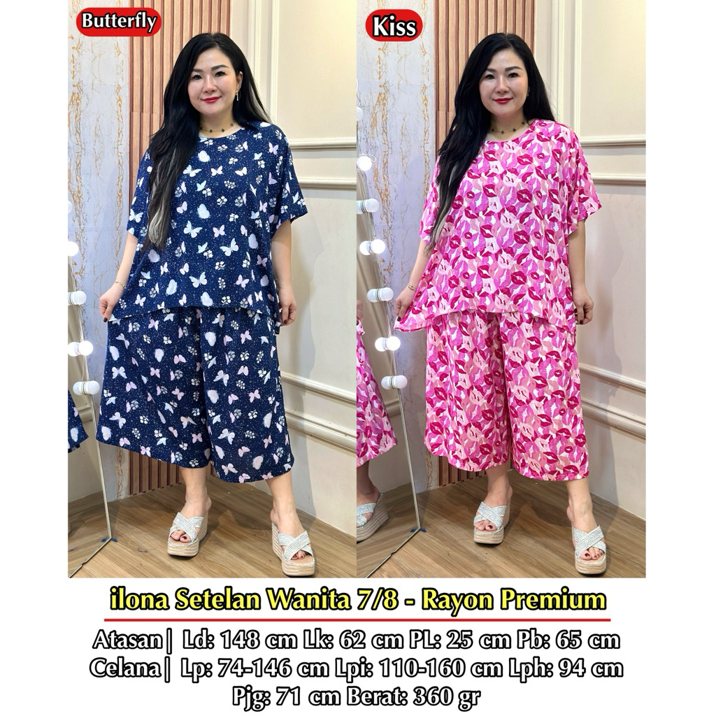 FINA BIGSIZE - (ILONA SETELAN BIG SIZE) SETELAN WANITA JUMBO BIGSIZE KEKINIAN