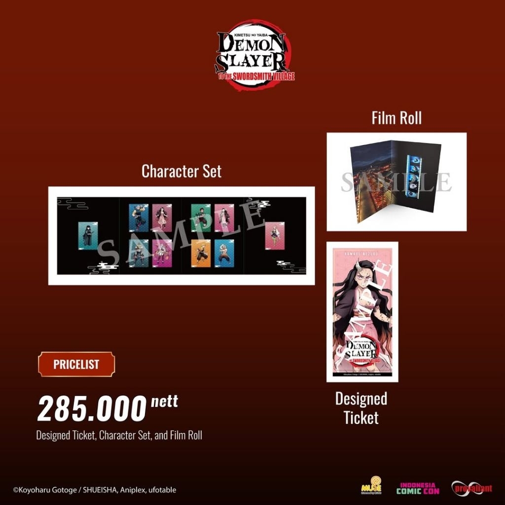 SET Benefit FS Demon Slayer "TO THE SWORDMITH VILLAGE" Limited Edition Fanscreening Kimetsu No Yaiba