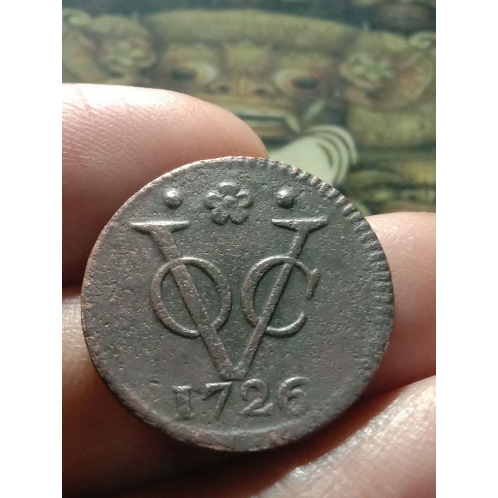 koleksi koin kuno voc 1726 & 1/4 stuiver batavia anno 1644
