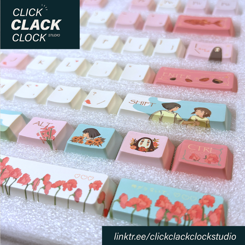 PREMIUM KEYCAPS - Spirited Away OEM Keycaps OEM / Elegant Cherry Keycaps Like - PBT for Mechanical P
