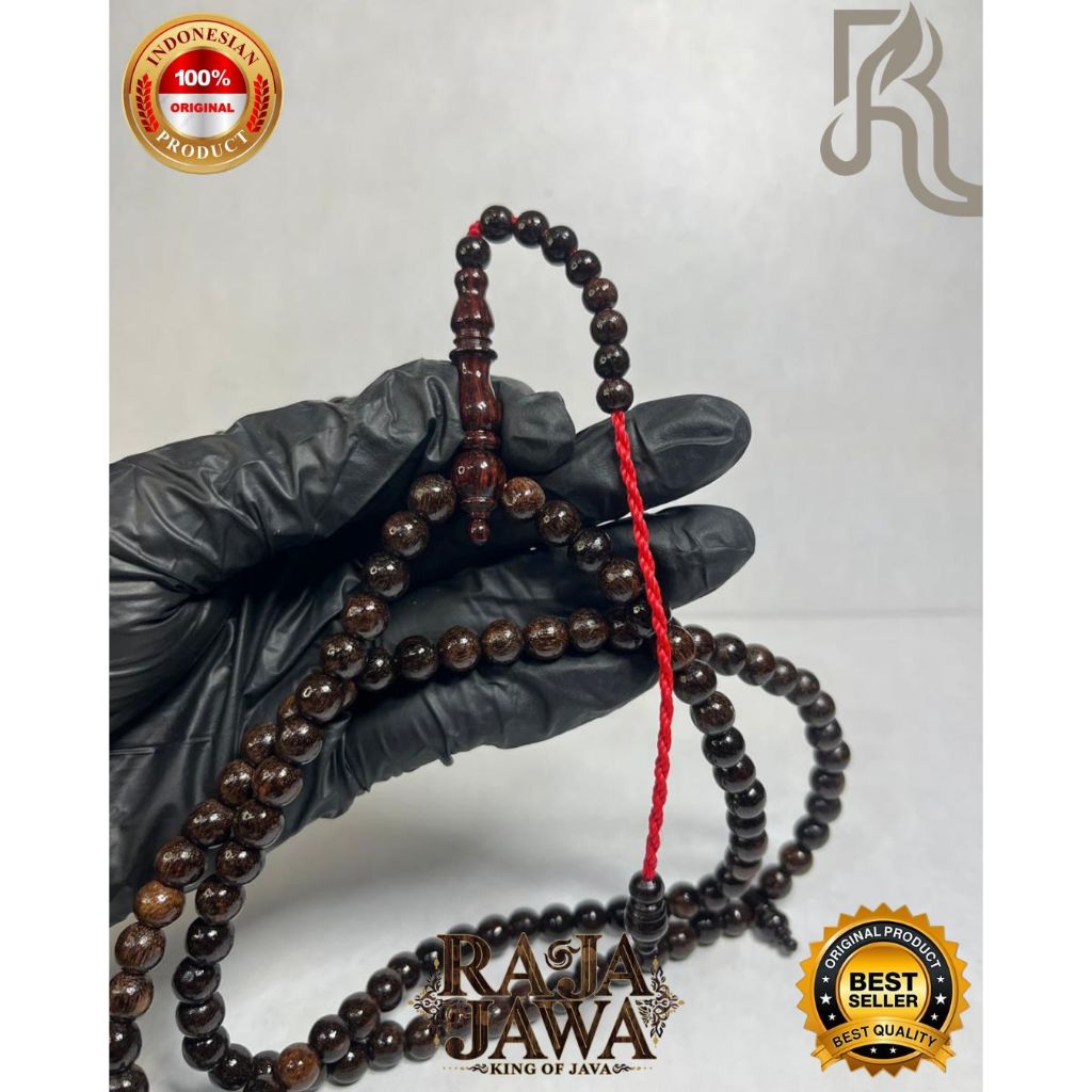 Tasbih Kayu 99 Butir 8mm Ringan Praktis Hitam Cokelat kuning Bahan Kayu Galih Asem and kemuning Prem
