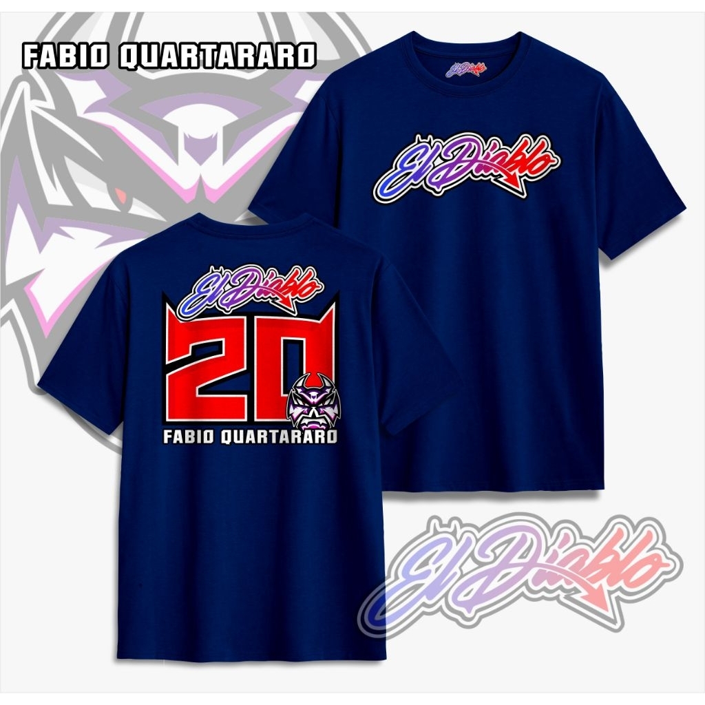 Kaos Motogp Fabio Quartararo T-shirt Eldiablo 20 Yamaha Racing Factory Baju Atasan Pria Wanita Terba