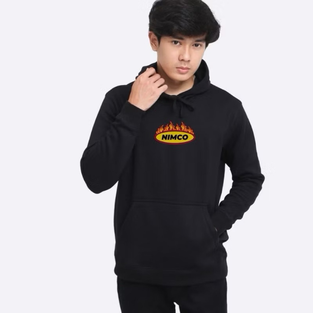 Hoodie Nimco Hitam NM00022 Sweatershirt Pria Wanita