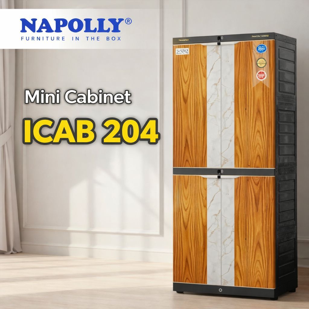 Lemari Napolly Plastik ICAB 204 Original - Anti Rayap Awet Puluhan Tahun