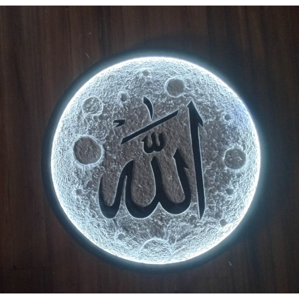 Lampu bulan Asma Allah dan Muhammad