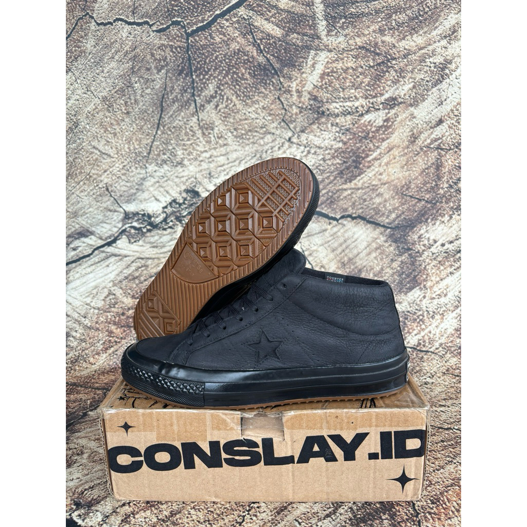( Size 42 ) Converse One Star Mid Counter Climate Black Leather
