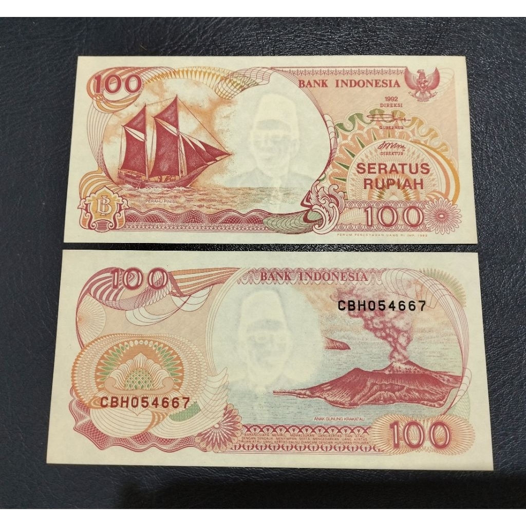 UANG KUNO 100 Rupiah perahu pinisi th 1992/1992 gres