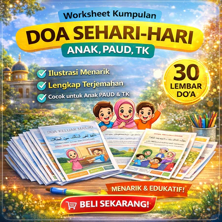 WORKSHEET KUMPULAN DOA DOA ANAK TK PAUD Poster Motivasi Islami Edukasi Anak Kualitas Baik