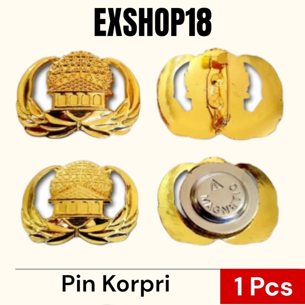 Pin Korpri Peniti & Magnet / Pin Lencana Korpri ASN / Pin Korpri Magnet / Pin Korpri Peniti