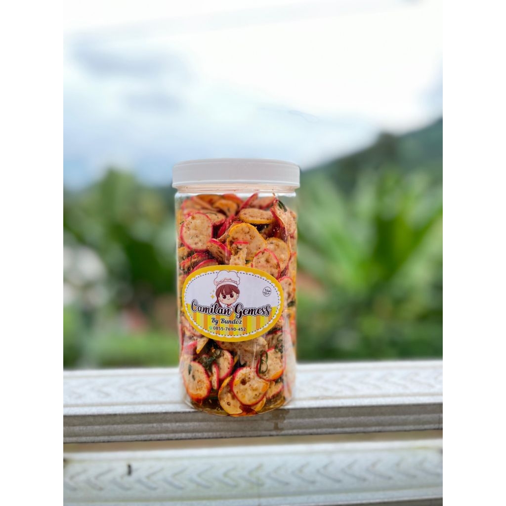 [PROMO] Krupuk Seblak Daun Jeruk Pedas Toples 1000ml