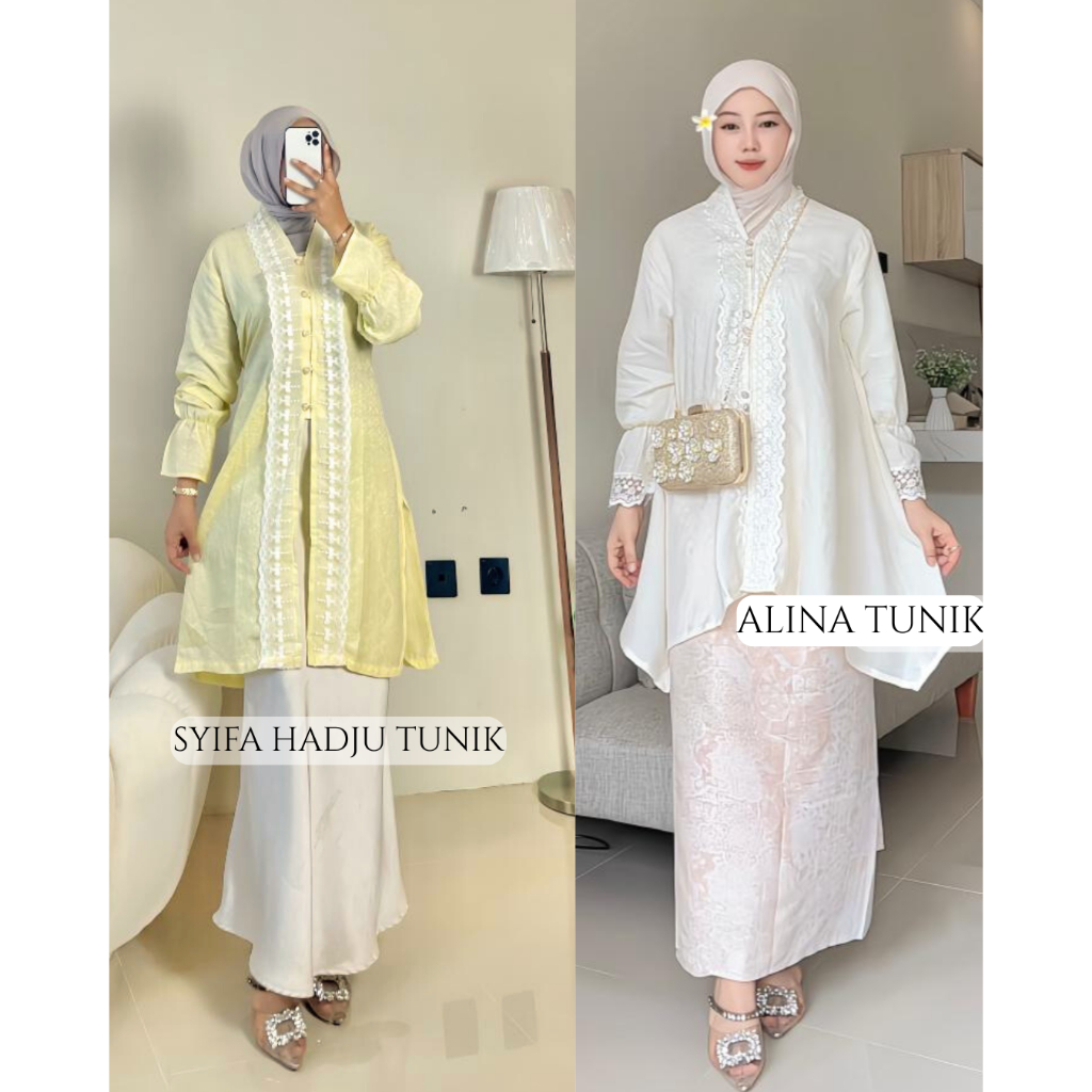 Kayla Rumi Alina Kebaya Modern Setelan Rok Muslim Lebaran Baju kurung Melayu Kekinian Terbaru Tunik 