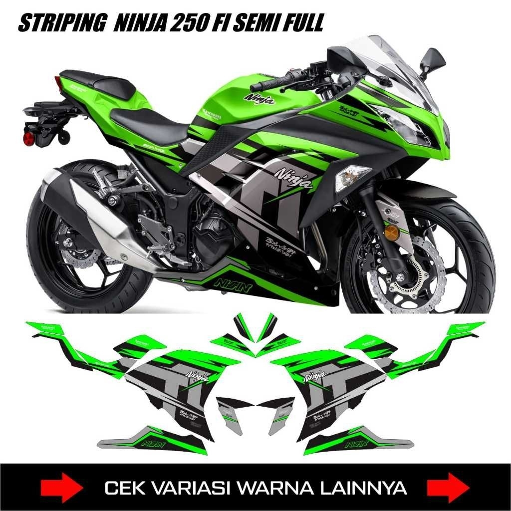 Stiker Decal Kawasaki Ninja 250 Fi Old Semifull / Striping motor Ninja Fi Lama / Sticker Aksesoris N