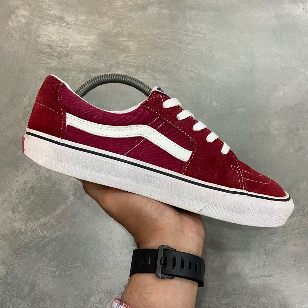 [Size 42] Rare Vans Sk8-Low Classic Red Maroon Second Original Kondisi Mulus Nominus. Harga Baru nya
