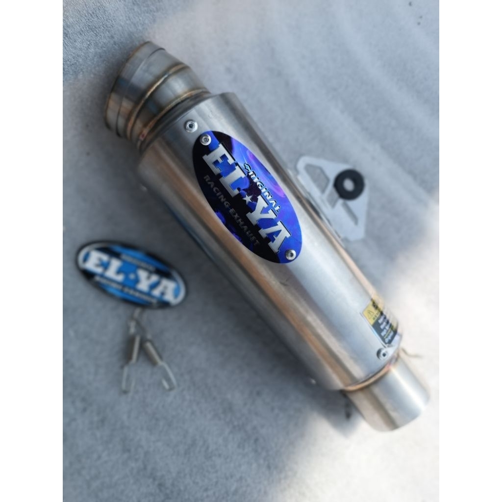 slincer knalpot ELYA original fantera kompetisi p20 emblem coating blue inlet 50 sarteng