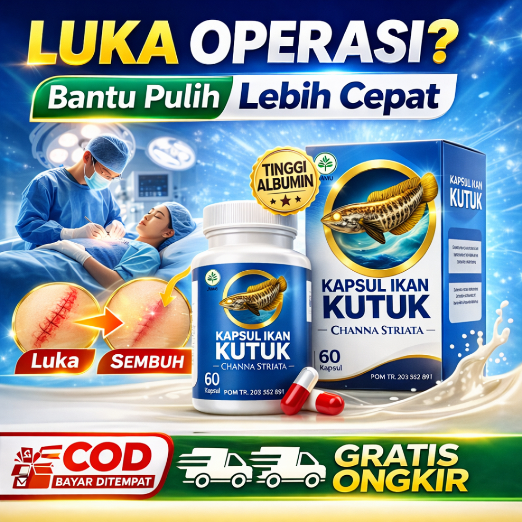 Kapsul Ikan Kutuk | Anak–Dewasa–Lansia | Ekstrak Ikan Kutuk (Channa Striata) | suplemen pemulihan pa