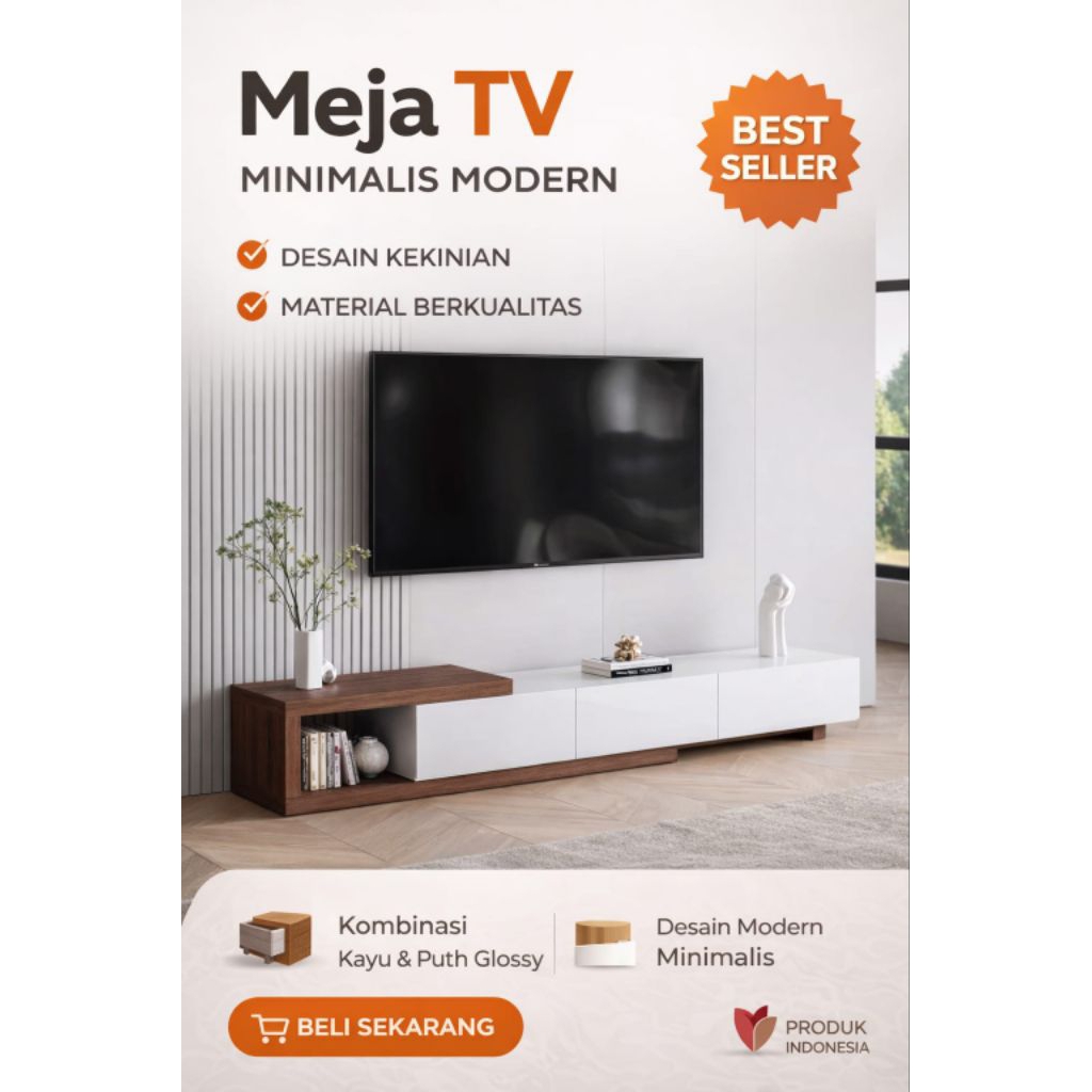 Meja TV minimalis modern konsol tv dengan laci konsol tv custom warna meja tv serbaguna meja warna k