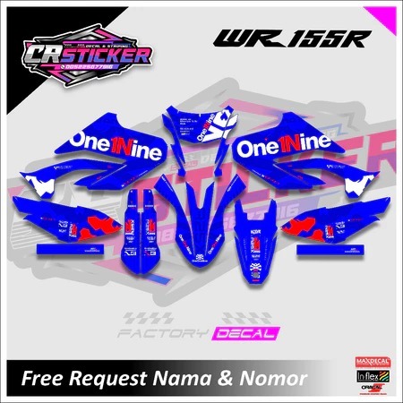DECAL WR 155 SUPERMOTO FULL BODY HITAM SUPER GLOSSY DOFF DESAIN ONEONENINE / KSR CRF KLX DTRACKER WR