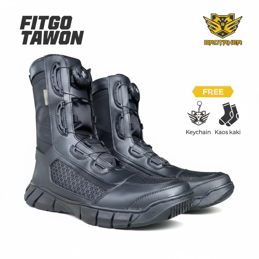 BROTRHER Fitgo Tawon Tactical Sepatu Pdl Tali Putar