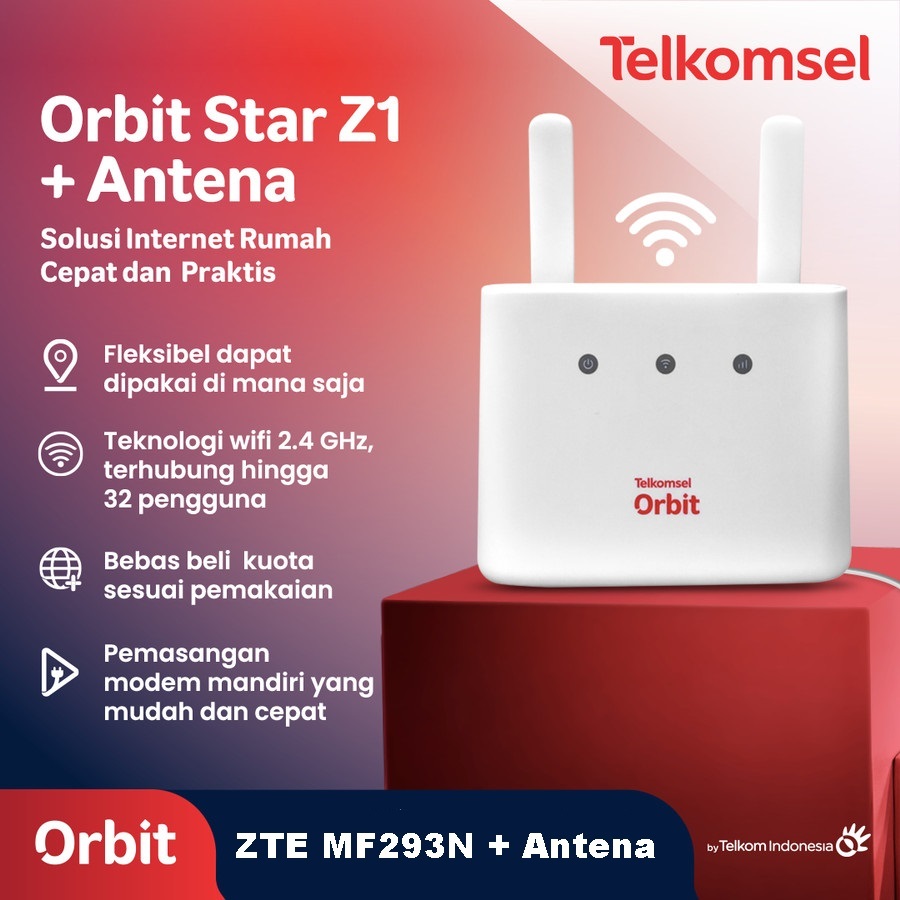 Modem ORBIT ZTE Star Z1 UNLOCK all operator Baru tanpa kartu BONUS Antena 2pcs