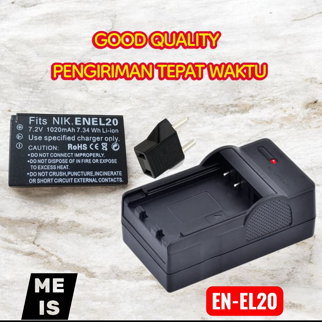 Charger & Baterai Nikon EN-EL20 AW1 Coolpix A P950 P1000 P1100 Batre Casan