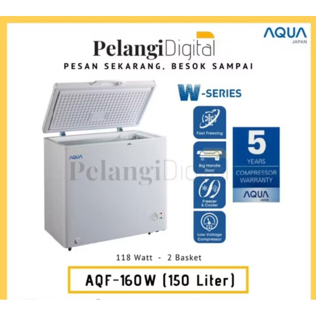 AQUA Chest Freezer - 150 Liter - AQF-160 White