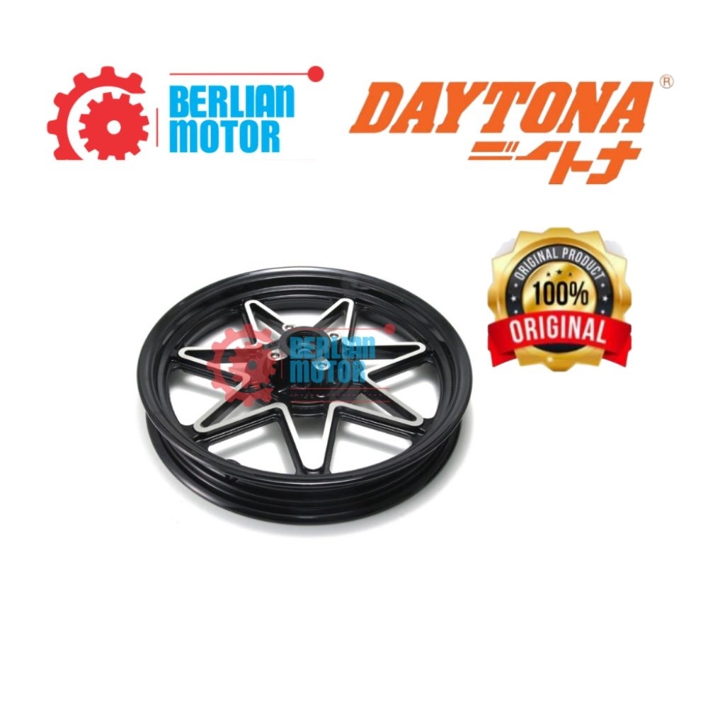 Velg Daytona Seven Star Wheel Ring 14 Honda Beat Scoopy Vario 110 Genio Original Black - 5354
