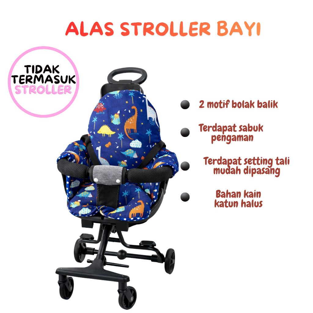 Abeekids Alas stroller bayi segiempat alas magic stroller free seatbelt bantal stroller