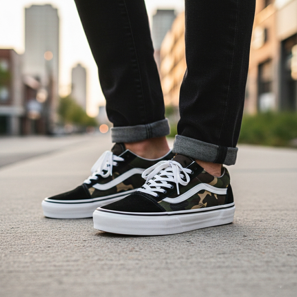 Sepatu Sneakers Casual 0ld School Woodland Cam0