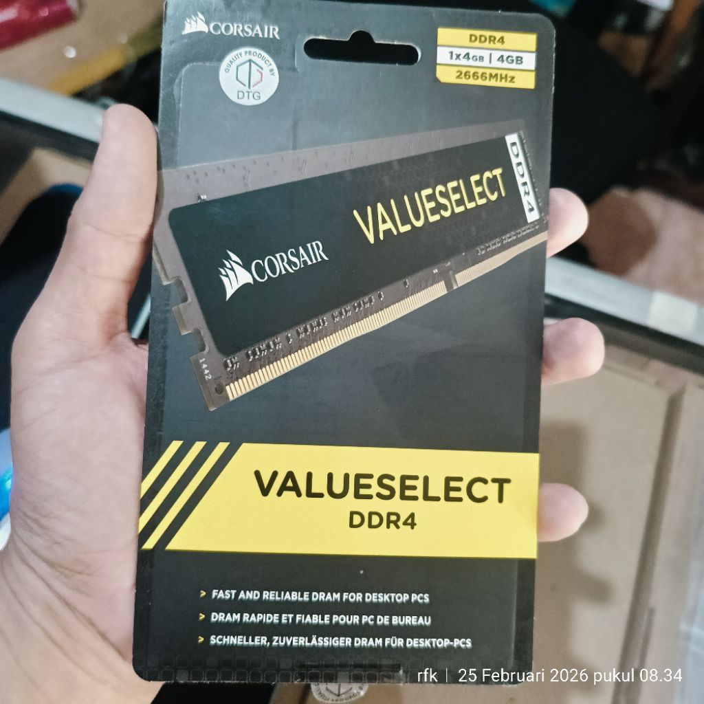 RAM PC 4GB DDR4 2666 Corsair NEW