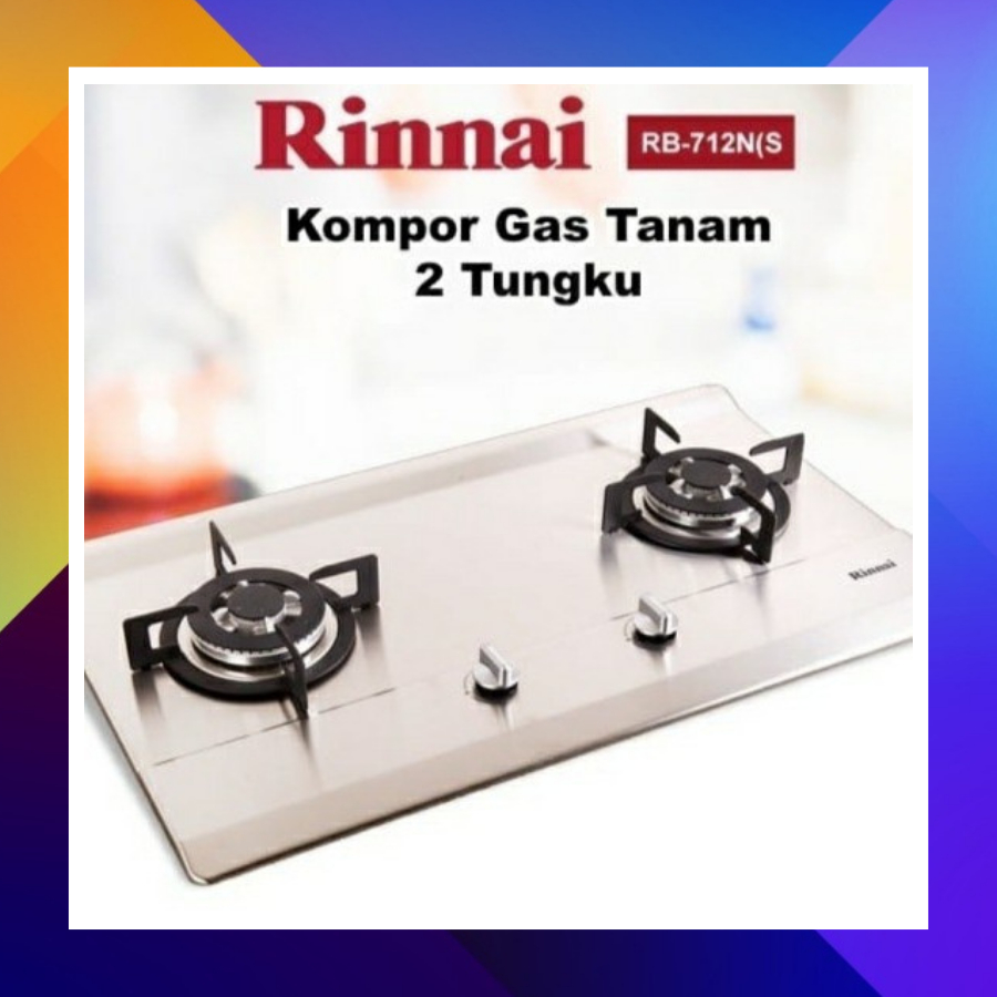 Rinnai Kompor Tanam 2 Tungku Stainless RB 712NS Kompor 2 Tungku Silver