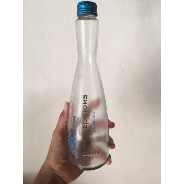 Botol Kaca AQUA Reflections Sparkling kosong