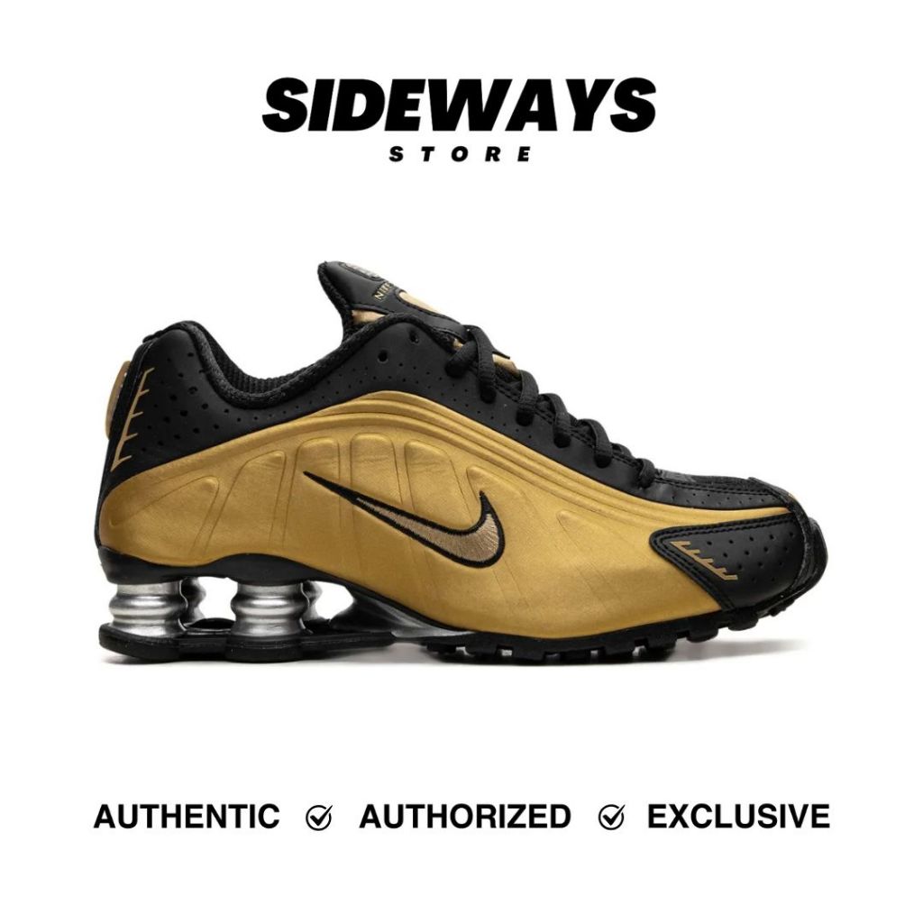 Nike Shox R4 Black Gold - 100% Original Guarantee