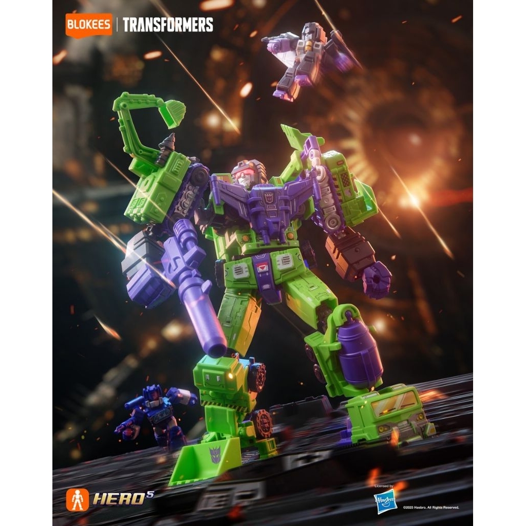 (Full Set) DEVASTATOR (Devastator Combining Accessory + 6 Vehicle) | Blokees Transformers