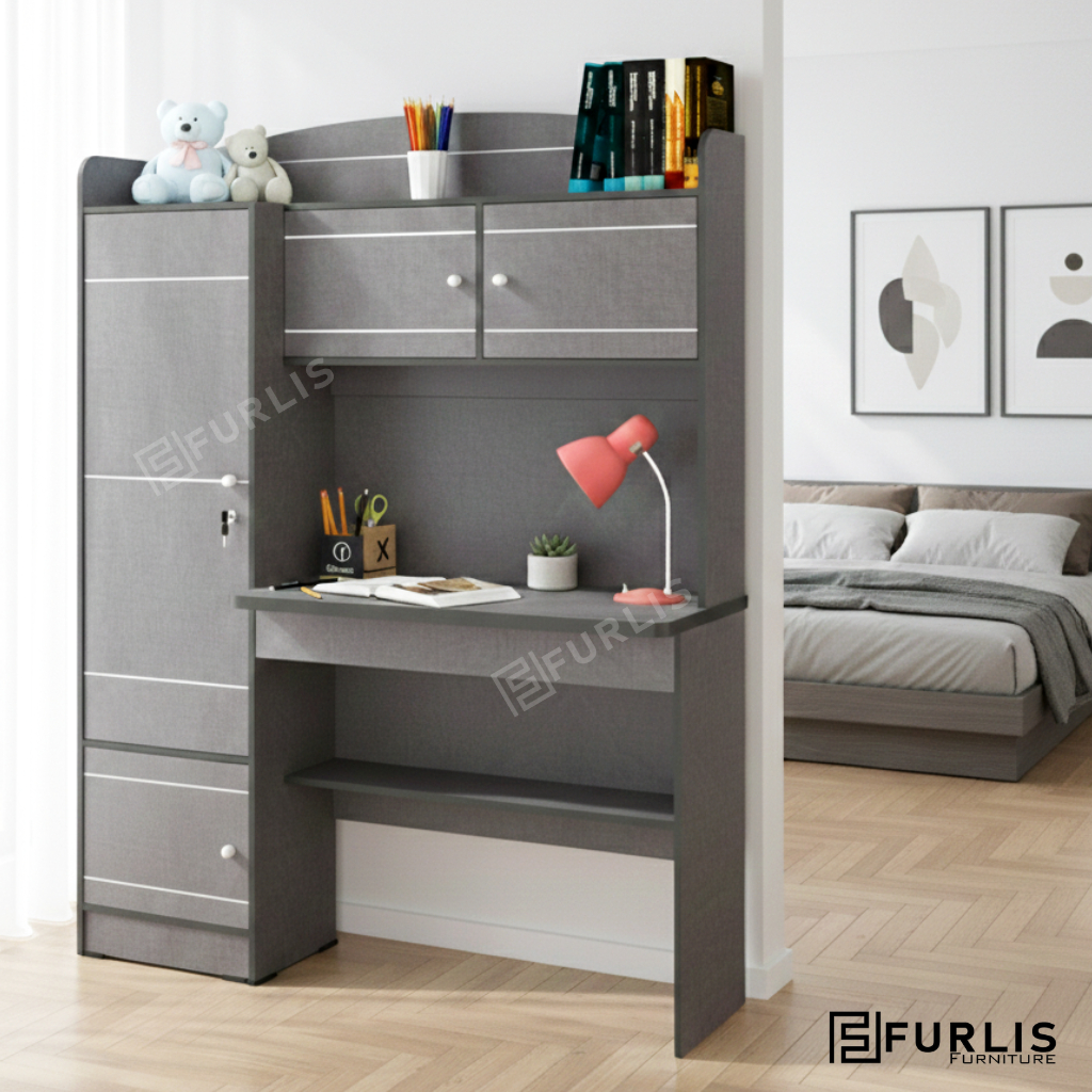 Meja Belajar Lemari Meja Kantor Lemari Serbaguna Lemari Meja Belajar Meja Komputer Lemari 4 Pintu