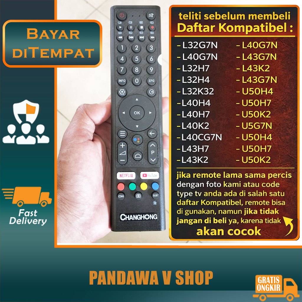 REMOT REMOTE TV CHANGHONG SMART TV LED ANDROID L32H7 L40H7 L43H7 L32H4