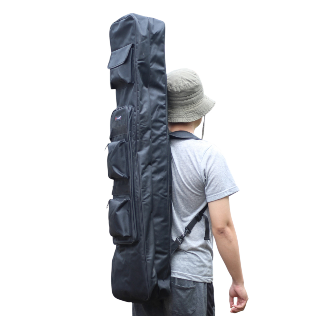 Tas Pancing Ransel 80cm / 110cm 2 Ruang Bahan Terpal Truk Tebal Anti Air Tas Joran Pancing Gendong