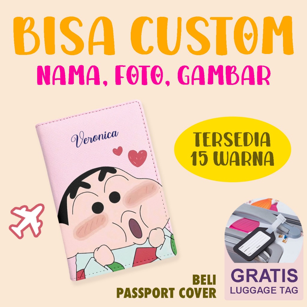 Passport Cover Custom Nama Foto / Cover Paspor / Passport Holder Travel Gift Couple / Sampul Pasport