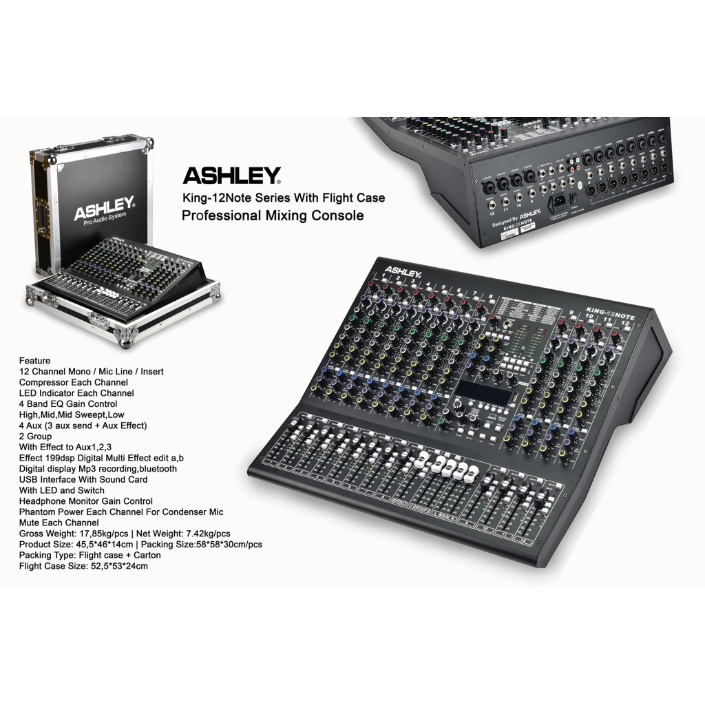 mixer ashley King 12 note free koper usb original mixer ashley king12 note ashley king 12note Hardca